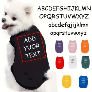 Custom Logo <b>Pet</b> 100% T Shirt Dog Vest Cat Tank Top Solid Color Summer Puppy Kitten <b>Clothes</b> made in Bangladesh manufactures - Product Image 2