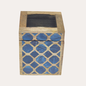 Design géométrique Bakhoor Brûleur fait à la main en résine de nacre Porte-encens en bois de charbon de bois Matériel pour maisons religieuses Utilisation Ramadan - Product Image 4