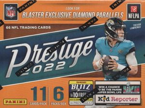 Boîte de blasters de football américain Panini Prestige NFL 2022 (66 cartes/boîte) – Cherchez les blasters exclusifs Diamond Parallel et les cartes de joueurs novices. - Product Image 2