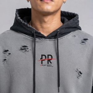 Sudadera con capucha para hombre, estilo desgastado, con tela suave, diseño moderno, ajuste cómodo, costuras duraderas y estilo urbano moderno para uso diario. - Product Image 6