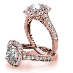 Anillo de Compromiso Gema Creative de Oro Sólido de 18k con Diamante Cultivado en Laboratorio de Corte Cojín, Certificado IGI, Oro Blanco/Amarillo/Rosa, Elegante - Product Image 3