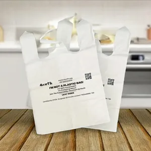 UKHI PE W Cut Biodegradable <b>Compostable</b> Shopping <b>Bags</b> with Flexo Printing Heat Seal Custom Orders Accepted Made in Haryana - Product Image 1