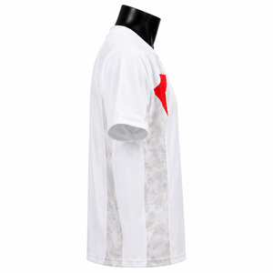 Camiseta de Fútbol Americano Personalizada para Hombre, Cuello en V, Blanca con Estrella Roja, Impresión Sublimada, Manga Corta, Transpirable, con Tirantes en T, Absorbe la Humedad - Product Image 4