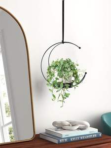 Suspension de jardinière en métal pour décoration intérieure, fenêtre, salon, balcon, support pour plantes, finition noire, style design moderne - Product Image 6