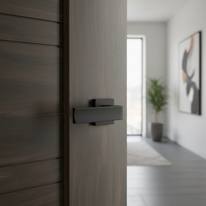 Brass Door <b>Handle</b> Set with Mortise <b>Lock</b> | Designer Lever <b>Handles</b> in Antique, Black, Graphite & Gold Finish for Interior Doors - Product Image 2