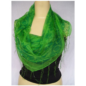 Elegant Women Fringes Chiffon Fringed Scarf Lightweight Soft Sheer <b>Wrap</b> Shawl Fashion Neck <b>Head</b> Cover Summer Beach Party Evening - Product Image 3
