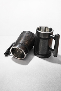 Jarras de Cerveza de Madera |   Jarra de Madera de Mango Rústica con Inserto de Acero Inoxidable - Product Image 3