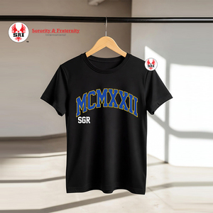เสื้อยืดซิกมาแกมมาโรสำหรับผู้หญิง |   ผ้าฝ้ายออร์แกนิก 100% ทอเส้นด้ายแบบไม่สม่ำเสมอ ทรงหลวม สไตล์เรโทร ดีไซน์เก๋ - Product Image 4