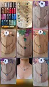 สร้อยคอหินไทเกอร์อายทำมือสไตล์โบฮีเมียน พร้อมจี้หินธรรมชาติ เชือกสีน้ำตาลปรับได้ ประดับด้วยลูกปัดสีทอง หินบำบัด - Product Image 2