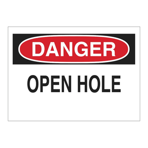 Brady Danger <b>Open</b> Hole Standing <b>Sign</b>-Reflective ABS Warning <b>Sign</b> for Industrial & Construction Safety Areas - Product Image 2