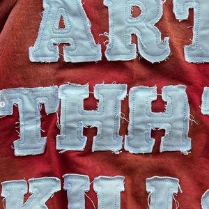 Conjunto de Sudadera y Pantalones Deportivos Vintage con Lavado Ácido Personalizado, Pantalones Acampanados, Sudadera con Capucha, con Apliques Bordados, Tela de Felpa, Estilo Desgastado - Product Image 5