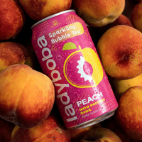 Lady Boba Bursting Popping Flavored Boba Sprankelende Thee met Zakjes 310ml Geblikte Perzik Druif Fruitdrank