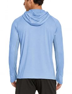 Ropa de pesca que absorbe la humedad para hombre, camiseta de pesca con capucha y máscara, protección solar UPF 50+, 100% poliéster, protección solar. - Product Image 3