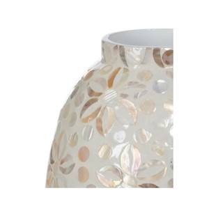 Oval Mother of Pearl Vase Artisan Shell Craft <b>Decorative</b> Centerpiece - Product Image 3