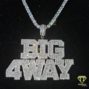 Luxury " Nick " <b>Name</b> Necklace Moissanite Diamond Pendant Hip Hop Tennis <b>Chain</b> Custom Jewelry Gift - Product Image 4
