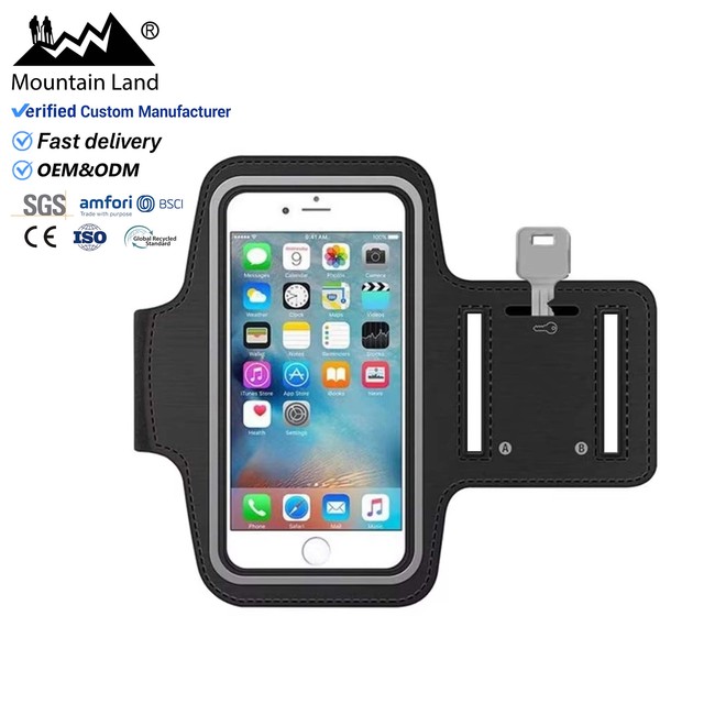 OEM Custom Waterproof Running Phone Armband Sports Arm Band Holder with Touch Screen Sweatproof Adjustable Strap for Gym Cycling