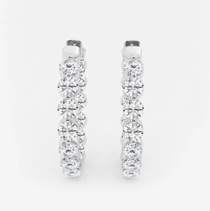 <b>Hoops</b> Earrings Diamond Earrings Gold and <b>Silver</b> Earrings Natural and Lab Grown Diamonds Earrings <b>Hoops</b> Fine Jewelry for Women - Product Image 4