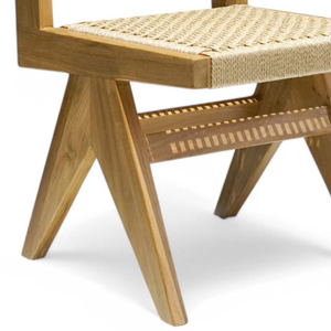 Outdoor Patio Furniture Set <b>with</b> Natural Teak <b>Dining</b> <b>Chairs</b> and Heavy Duty Wooden <b>Table</b> for Garden Entertainment - Product Image 4