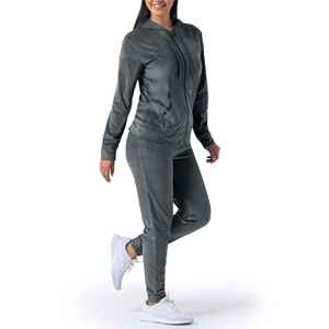 Custom Logo & Color Velvet Lightweight Winter Casual Regular Size Elastic Waist Two Piece Breathable Tracksuit For Unisex - Product Image 4