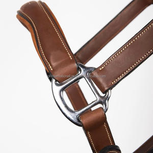 Cabestro de caballo de cuero con costuras duraderas y relleno suave de vaca Premium recién llegado con Halter de hardware variante de níquel o latón - Product Image 3