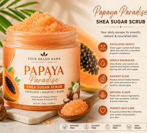 Papaya Paradise Shea Sugar <b>Scrub</b> Bulk Exfoliating & Moisturizing <b>Body</b> Polish with Shea Butter for Wholesale OEM Private Label - Product Image 3