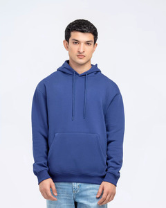 Sudadera con Capucha Clásica para Hombre – Sudadera de Algodón de Color Sólido Unisex Azul Marino Liso – Sudadera Casual Básica para Hombre - Product Image 2