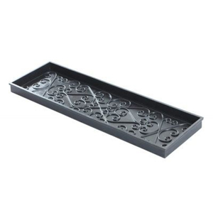 Bac à chaussures décoratif gris zinc foncé, robuste, imperméable, pour intérieur et extérieur, motif médaillon, pour la décoration de la maison, en solde - Product Image 6
