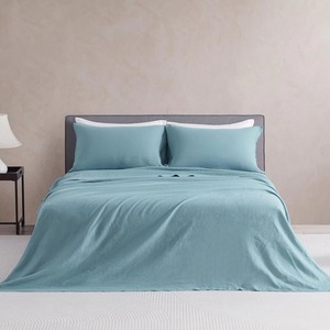 Parures de lit en lin pur, taille Queen et King, broderie, housse de couette, drap plat/housse, linge de lit, style hôtel, textiles de maison - Product Image 1