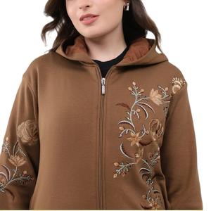 Lady's Fashionable Printed <b>Pattern</b> Casual Long-Sleeved Top Hooded Winter New Style <b>Women's</b> Wholesale Hoodie <b>Fleece</b> Fabric Lined - Product Image 3