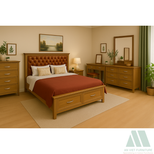 Juego de Muebles de Dormitorio de Madera Modernos de Alta Calidad, Listos para Armar, Fabricados en Vietnam, Camas y Armarios, 1 Año de Garantía - Product Image 3