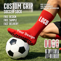 Chaussettes de football personnalisées à forte valeur ajoutée Chaussettes à prise en main d'usine Chaussettes antidérapantes