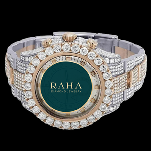 RAHA Luxury Moissanite Quartz Watch Women's Analog Sapphire Crystal Dial Roman Numeral Case 42mm Stainless Steel Band 20mm - Product Image 4
