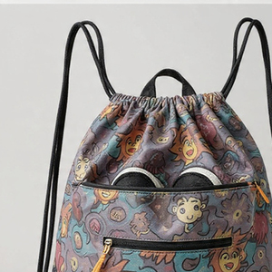 Sac à dos pliable en polyester imperméable avec cordon de serrage pour la salle de sport et le fitness, grande capacité - Product Image 2