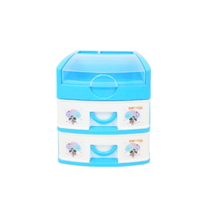 Mini armoire de bureau moderne multi-usages en plastique empilable moulé par injection, 3 tiroirs pour ranger la papeterie, les cosmétiques et les accessoires - Product Image 1