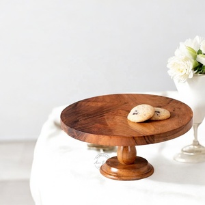 Indian Wholesale Polished Finished Pure Wooden Cake Stand for Serving Snacks at Home Celebrations Premium Cake <b>Tools</b> - Product Image 1