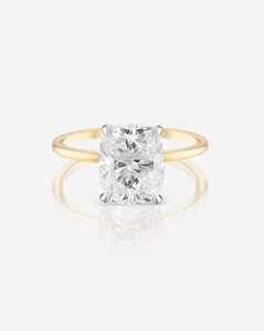 <b>Diamond</b> Engagement <b>Rings</b> 14K Solid Gold Solitaire Cushion Lab Grown Wedding Modern Luxury Gold Minimalist Prong Set Manufacturer - Product Image 1