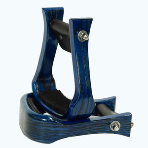 Estribos de madera azul con acolchado negro, herrajes SUS304, árbol de plástico para silla de montar western, personalizables - Product Image 1