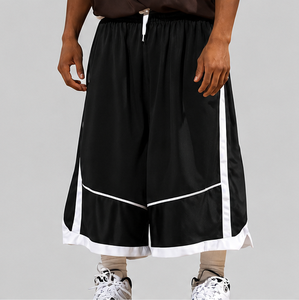 Shorts de basket amples vintage – Shorts d'entraînement athlétiques en mesh style streetwear rétro pour hommes - Product Image 2