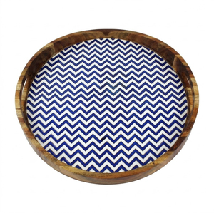 Handmade Decorative Wood Serving Tray Premium <b>Square</b> Coffee Table Platter with Elegant Resin Inlay for Home Decor - Product Image 6