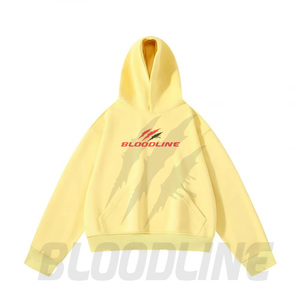 Sudadera con Capucha Unisex BLOODLINE, Verde Oliva, Logotipo Frontal, Corte Regular, Informal, Forro Polar de Invierno, 100% Algodón, Transpirable, Secado Rápido - Product Image 3