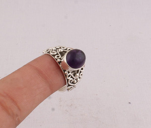 Wholesale Natural Amethyst Cabochon <b>Ring</b> <b>925</b> Sterling <b>Silver</b> Vintage Statement <b>Rings</b> Handmade Semi Precious Gemstone Jewelry for - Product Image 4
