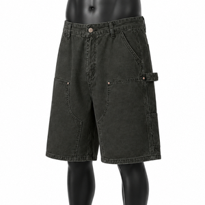 Pantalones Cortos Vaqueros Extra Grandes Personalizados para Hombre, Estilo Vintage, Lavados, Holgados, Informales - Product Image 3