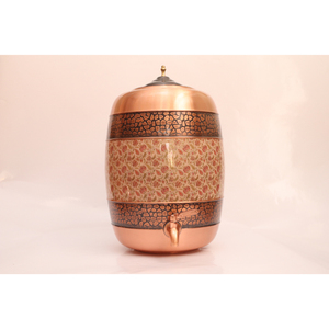 เครื่องจ่ายน้ำทองแดงแท้ทำมือ งานฝีมือแบบโบราณ ผิวสัมผัสแบบตอกลาย พร้อมก๊อกทองเหลืองกันรั่ว สำหรับตกแต่งบ้าน - Product Image 1