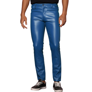 <b>Men's</b> Custom <b>Leather</b> Jogger <b>Pants</b> Slim Fit Straight Pattern Waterproof Breathable Eco-Friendly Comfortable Waist Streetwear - Product Image 1