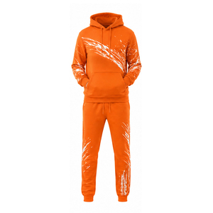 Conjuntos Deportivos Casuales de Felpa Gruesa para Hombre - Sudadera con Capucha Cálida y Pantalones Jogger, Color Sólido, Ecológicos, Antibacterianos, Listos para el Invierno - Product Image 5