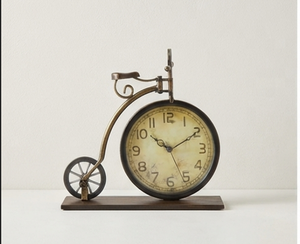 Vintage Gold Cycle Quartz Table <b>Clock</b> With <b>Radio</b> Electronic Movement Elegant Metal Shape Home Decor For Living Room Office Gift - Product Image 1