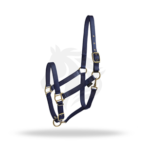 Nylon Horse Halter with Brass Hardware Adjustable Headcollar with <b>Snap</b> <b>Hook</b> - Product Image 1