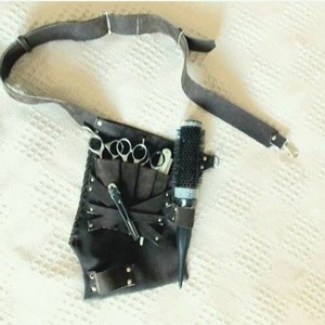 Luxury Leather Barber Scissor Holster Professional Stylist Shear Pouch Bag With Adjustable Waist <b>Belt</b> Strap LBSH-0005 - Product Image 1