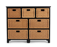 Commode moderne en rotin avec tiroirs, meuble de rangement en bois pour salon et chambre, commode en osier, meuble d'organisation, buffet