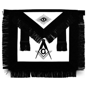 Tablier funéraire Maître Maçon Loge Bleue, avec compas carré et broderie main G, personnalisable, en tissu chenille de luxe à coudre, avec LED clignotante - Product Image 1